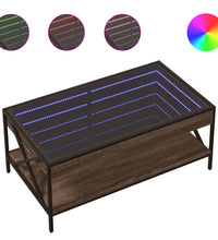 Couchtisch mit Infinity-LED Braun Eichen-Optik 90x50x38 cm