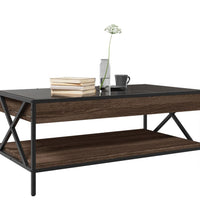 Couchtisch mit Infinity-LED Braun Eichen-Optik 90x50x38 cm