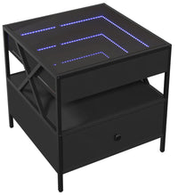 Couchtisch mit Infinity-LED Schwarz 50x50x51 cm