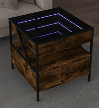 Couchtisch mit Infinity-LED Räuchereiche 50x50x51 cm