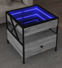 Couchtisch mit Infinity-LED Grau Sonoma 50x50x51 cm