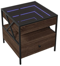 Couchtisch mit Infinity-LED Braun Eichen-Optik 50x50x51 cm