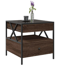 Couchtisch mit Infinity-LED Braun Eichen-Optik 50x50x51 cm