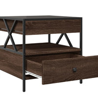 Couchtisch mit Infinity-LED Braun Eichen-Optik 50x50x51 cm