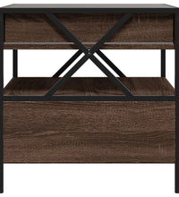 Couchtisch mit Infinity-LED Braun Eichen-Optik 50x50x51 cm