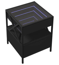 Couchtisch mit Infinity-LED Schwarz 40x40x51 cm