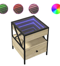 Couchtisch mit Infinity-LED Sonoma-Eiche 40x40x51 cm