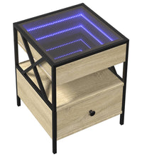Couchtisch mit Infinity-LED Sonoma-Eiche 40x40x51 cm