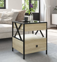 Couchtisch mit Infinity-LED Sonoma-Eiche 40x40x51 cm