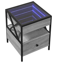 Couchtisch mit Infinity-LED Grau Sonoma 40x40x51 cm