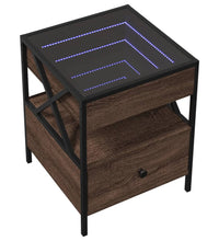 Couchtisch mit Infinity-LED Braun Eichen-Optik 40x40x51 cm