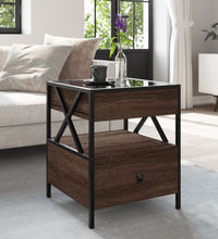 Couchtisch mit Infinity-LED Braun Eichen-Optik 40x40x51 cm