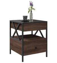 Couchtisch mit Infinity-LED Braun Eichen-Optik 40x40x51 cm