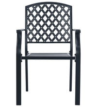 Gartenstuhl-Set 3-tlg. Stapelbar Pulverbeschichteter Stahl