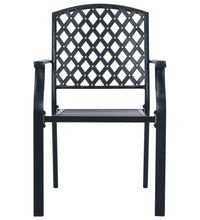 Gartenstuhl-Set 7-tlg. Stapelbar Pulverbeschichteter Stahl