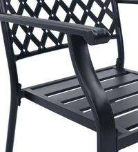 Gartenstuhl-Set 7-tlg. Stapelbar Pulverbeschichteter Stahl