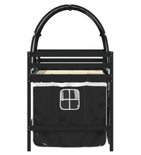 Kinderhochbett mit Tunnel Weiß & Schwarz 80x200 cm Kiefernholz