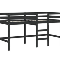 Kinderhochbett mit Tunnel Weiß & Schwarz 80x200 cm Kiefernholz