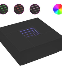 Couchtisch mit Infinity-LED Schwarz 100x100x40 cm