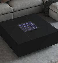 Couchtisch mit Infinity-LED Schwarz 100x100x40 cm