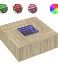 Couchtisch mit Infinity-LED Sonoma-Eiche 100x100x40 cm