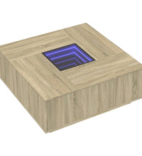 Couchtisch mit Infinity-LED Sonoma-Eiche 100x100x40 cm