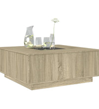 Couchtisch mit Infinity-LED Sonoma-Eiche 100x100x40 cm