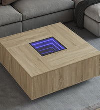 Couchtisch mit Infinity-LED Sonoma-Eiche 100x100x40 cm