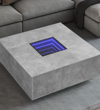 Couchtisch mit Infinity-LED Betongrau 100x100x40 cm