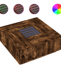 Couchtisch mit Infinity-LED Räuchereiche 100x100x40 cm