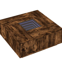 Couchtisch mit Infinity-LED Räuchereiche 100x100x40 cm