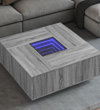 Couchtisch mit Infinity-LED Grau Sonoma 100x100x40 cm