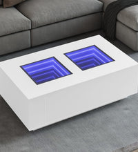 Couchtisch mit Infinity-LED Weiß 116x69x40 cm