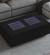 Couchtisch mit Infinity-LED Schwarz 116x69x40 cm
