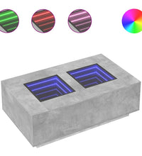 Couchtisch mit Infinity-LED Betongrau 116x69x40 cm