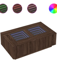 Couchtisch mit Infinity-LED Braun Eichen-Optik 116x69x40 cm