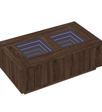 Couchtisch mit Infinity-LED Braun Eichen-Optik 116x69x40 cm