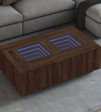 Couchtisch mit Infinity-LED Braun Eichen-Optik 116x69x40 cm