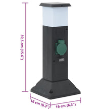 Außensteckdose mit Lampe und Erdspieß 2-fach 16x16x39,5cm