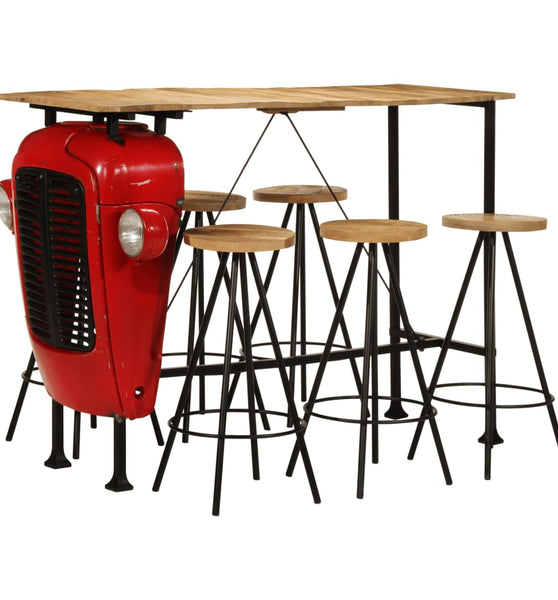 7-tlg. Bar-Set Massivholz Mango