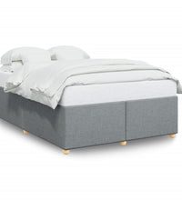 Bettgestell ohne Matratze Hellgrau 140x190 cm Stoff