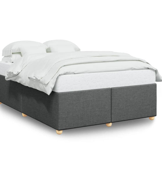 Bettgestell ohne Matratze Dunkelgrau 140x190 cm Stoff