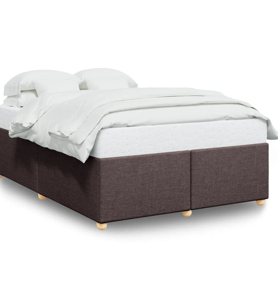 Bettgestell ohne Matratze Dunkelbraun 140x190 cm Stoff