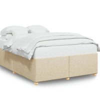 Bettgestell ohne Matratze Creme 140x190 cm Stoff