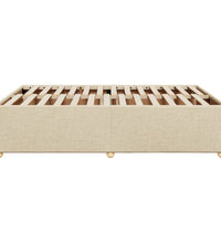 Bettgestell ohne Matratze Creme 140x190 cm Stoff