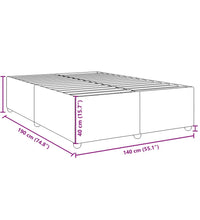 Bettgestell ohne Matratze Creme 140x190 cm Stoff