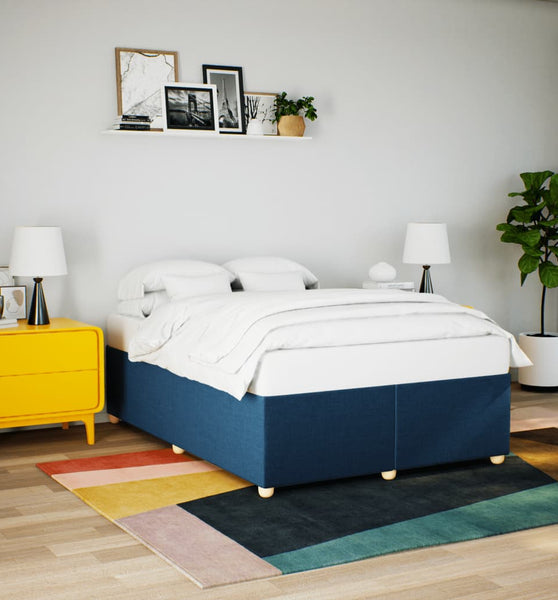 Bettgestell ohne Matratze Blau 140x190 cm Stoff