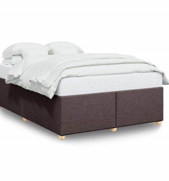 Bettgestell ohne Matratze Dunkelbraun 140x200 cm Stoff