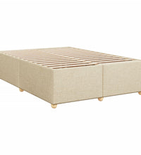 Bettgestell ohne Matratze Creme 140x200 cm Stoff