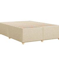 Bettgestell ohne Matratze Creme 140x200 cm Stoff